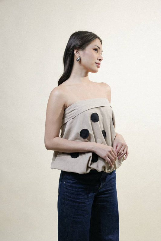 Adley Top with Fringe Polka Dot