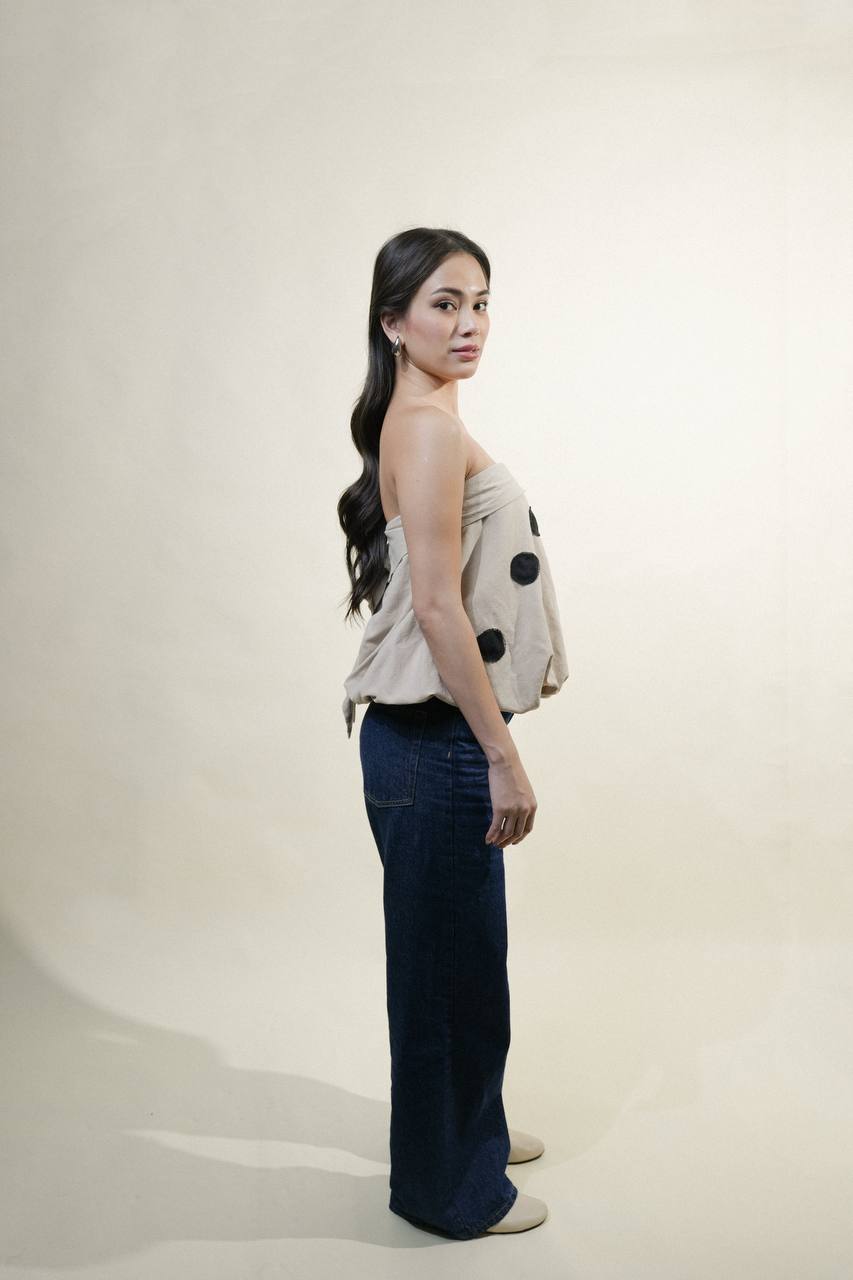 Adley Top with Fringe Polka Dot